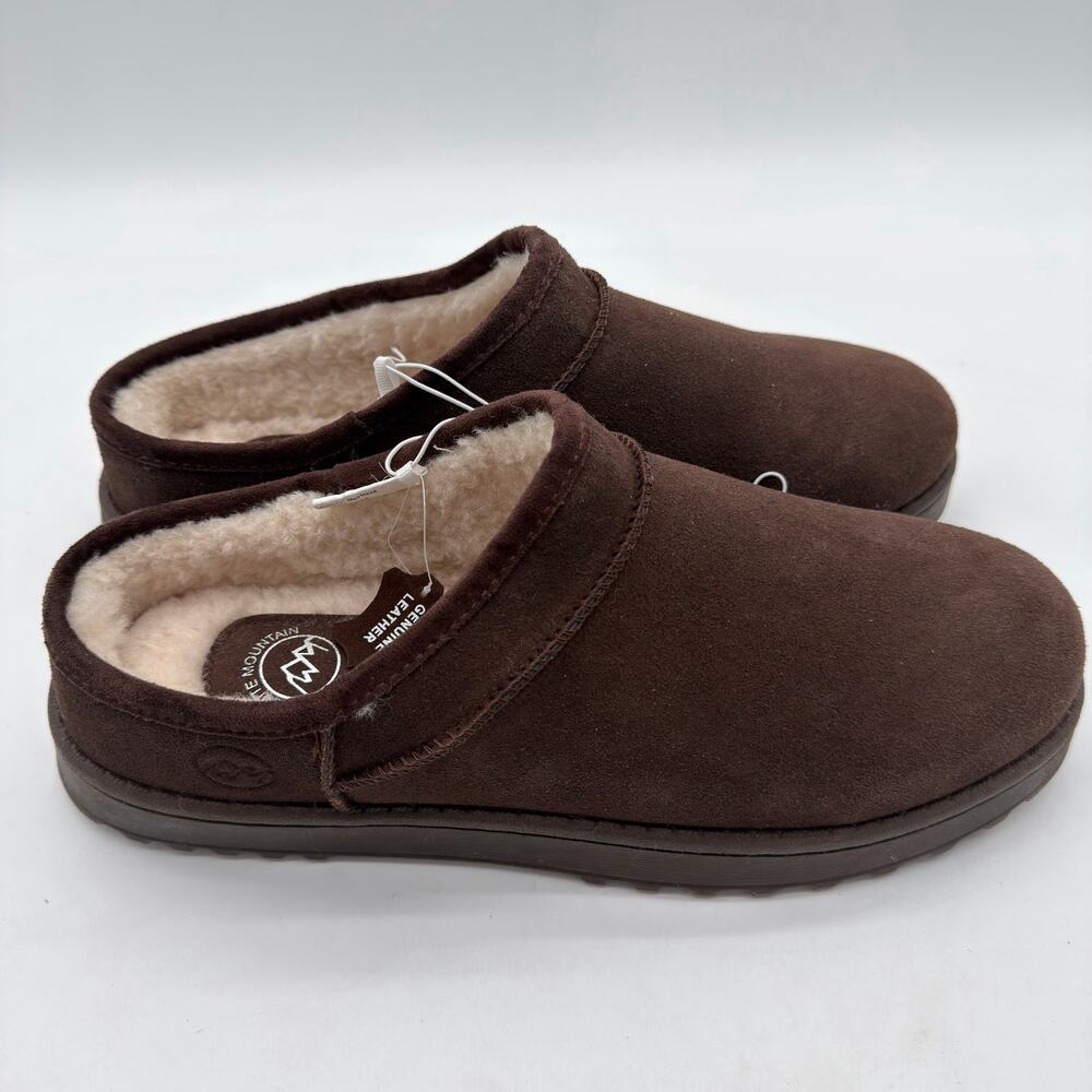 White Mountain Chocolate Brown Icebin Suede Cozy SlipOn Clogs Everyday 13
